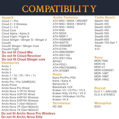 SOULWIT Earpads for ATH M50X/M40X, HyperX Cloud 2/3/Alpha, MDR-7506, Arctis 7/9/5/Nova 7/Pro Wired, G Pro X, Sennheiser HD280, Razer Kaira/Barracuda/Kraken Series, Turtle Beach Stealth,Cooling Gel-B G - color: Black Gold