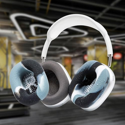 WC SweatZ Max - Patented Silicone Sweat Covers for AirPods Max 1 | Made by Wicked Cushions | (Does Not Fit AirPods Max 2). Sweatproof, Full Earpad Protection | Marble - color: Marble