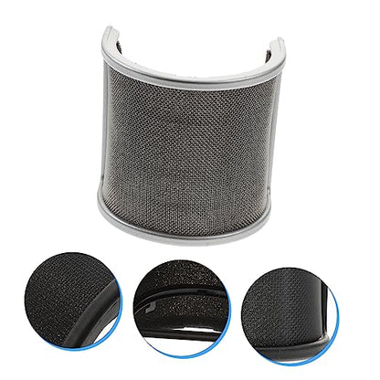 Microphone Pop Filter Silver Metal Mesh Screen for Singing Use | Elastic Band and Inner Rubber Ring, Layered Plastic Cotton Metal Build, Easy to Assemble, Suited to Speech