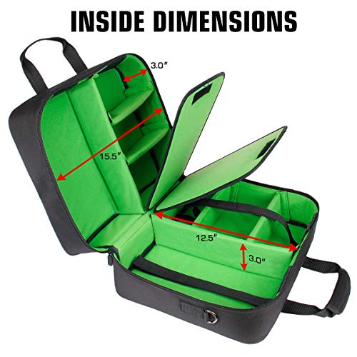 USA Gear DJ Mixer Travel Travel Bag Fits Yamaha MG10XU, MG06X, Mackie Mix8 8-Channel, Behringer Xenyx Q502USB, Adapters, Headphones, Laptops - Customer Interior, Water Resistant Exterior (Green) - color: Green