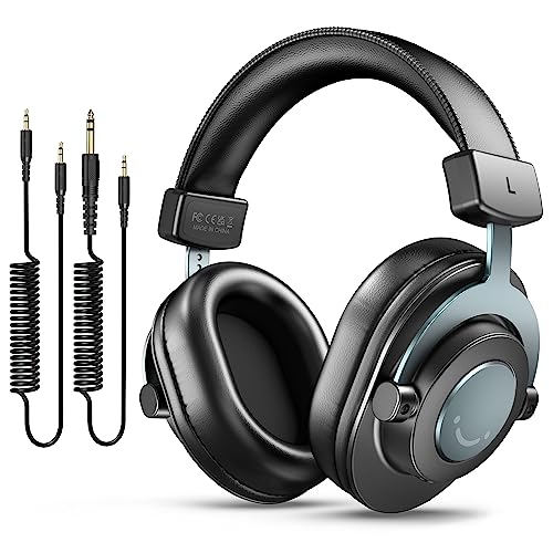 FIFINE HD8 Wired Studio Monitor Headphone, Detachable 3.5mm/6.35mm Cables | Podcast Headphones with 50mm Drivers, Closed-back, 50mm Drivers, Passive Noise Canceling, Lightweight, for PC/Mixer/Amplifier - color: Black