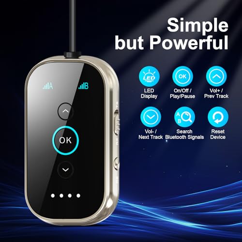 Ultra Xmagpot Bluetooth 5.4 Transmitter Receiver - CNC Aluminum & Ceramic Glass | Dual Link for 2 AirPods/Headphones | aptX Adaptive/HD Audio | Wireless Transmitter for Airplane/TV/Car/Gym