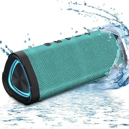 Vanzon V40 Bluetooth Speakers, Portable Wireless Speaker V5.0 with 24W Loud Stereo Sound, 24H Playtime, TWS & IPX7 Waterproof, Suitable for Travel, Home and Outdoors-Light Green (HIJ) - color: Light Green