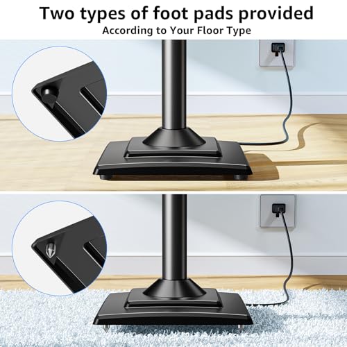 MOUNTUP Universal Speakers Stands Pair 34" to 43.3" Height Adjustable Holds Bookshelf Speakers Satellite Speakers Up to 11LBS Cable Concealing 1 Pair Spring-Loaded Plate Extends to 10" MU9138 Black - size: 34-43" Height