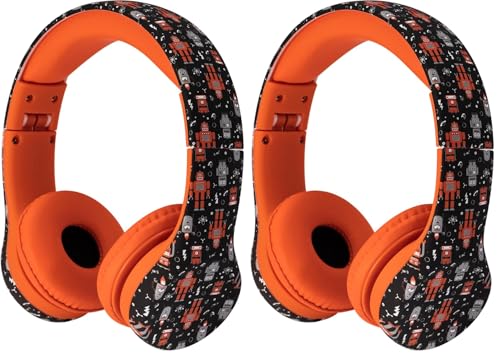 Snug Play+ Kids Headphones with Volume Limiting for Toddlers (Boys/Girls) - Robots (Pack of 2) - color: Robots, size: One Size (Pack of 2)