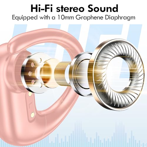 kurdene Wireless Earbuds Bluetooth Headphones with Secure Earhooks 60Hrs