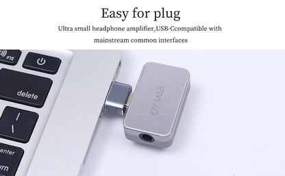 USB C DAC Headphone Amplifier, High Resolution 32bit/384kHz Portable HiFi Audio Adapter, USB Type C to 3.5/4.4mm Earbuds Amp Jack Dongle for Phone/PC - Plug and Play (Titanium)