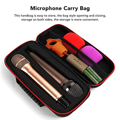 Sponge Filled Stereo Microphone Case with Metal Zipper, AntiShock MultiCompartment Design for Receivers, Transmitters, Cables & Accessories