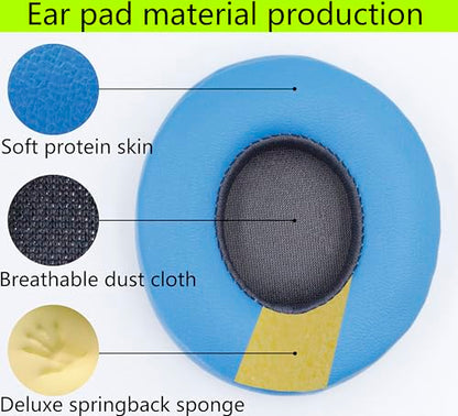 Replacement Ear Pads Compatible with Beats Solo3.0 Wireless Electric Blue | for Beats Solo2.0 Wired headphones Memory Foam/Protein Leather Earpads Earmuffs - color: Electric Blue