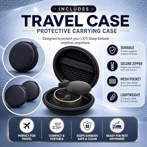Sleep Earbuds Ultra-Thin Invisible Headphones for Side Sleepers, 8-Hour Battery(24h w/Case) No Buttons, No Lights, No Alerts, Noise Blocking, Bluetooth, Gift for Him & Her, Mom & Dad - 2nd Gen