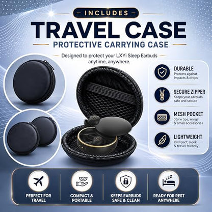Sleep Earbuds Ultra-Thin Invisible Headphones for Side Sleepers, 8-Hour Battery(24h w/Case) No Buttons, No Lights, No Alerts, Noise Blocking, Bluetooth, Gift for Him & Her, Mom & Dad - 2nd Gen