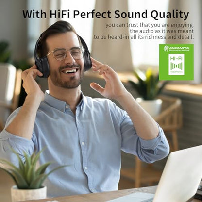 Hybrid Active Noise Cancelling Headphones, Wireless Over Ear Bluetooth - color: Black