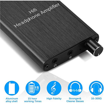 Headphone Amplifier, HiFi Headphone Amp 3.5mm Stereo Audio Gain Switch | Portable Amplifier Support Impedance 16-300Ω Headset for MP3/MP4/Phones/Digital Players/Computers/Xbox one,PS4,PS5 Controller