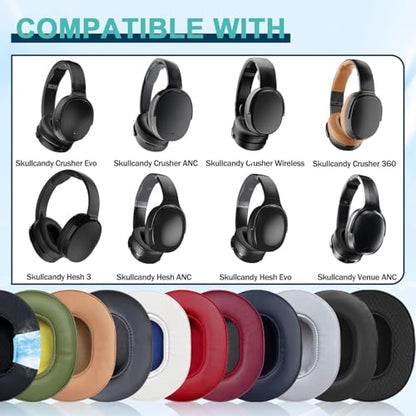 Replacement Ear Pads for Skullcandy Crusher Wireless/Evo/ANC Hesh 3/EVO/ANC, Headphones Ear Cushions, Headset Earpads, Ear Cups Cover-Cooling Gel Black