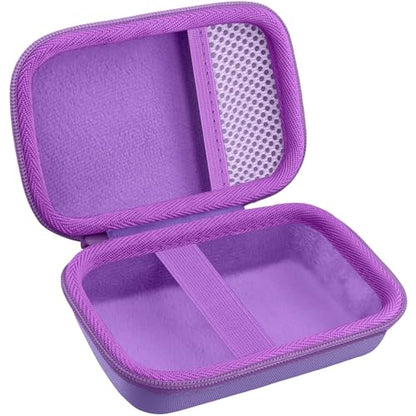 for JBL Go 5/4/3 Ultra Portable Speaker Hard Travel Case, Purple | Protective Storage Bag with Mesh Pocket & Hand Strap, Shockproof EVA Carrying Box, Soft Lining - color: Purple Case