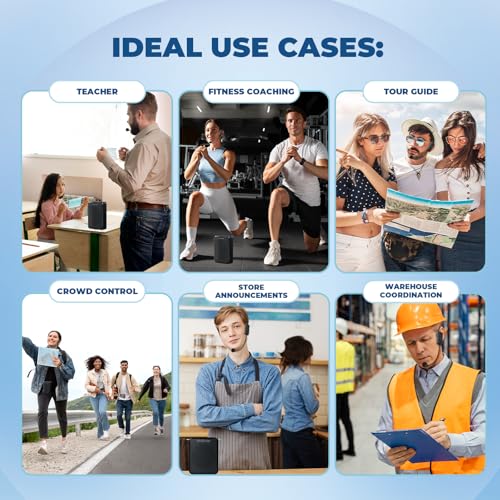 WinBridge Wireless Voice Amplifier with Headset Mic, 15W Mini PA System | Power-On Auto Sync,Dual Music + Voice Playback,Ideal for Teaching,Fitness, Tours & Public Speaking, Ultra-lightweight, WB008U