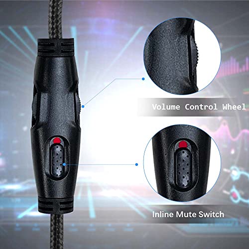 QJYTH Replacement Cord Compatible with Hyperx Cloud Alpha Headset | Inline Mute & Volume Control (No Inline Mic, Black)