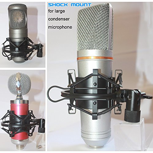 Black Universal Microphone Shock Mount for Large Diameter Diameter 48-51mm Condenser Microphone Metal Construction