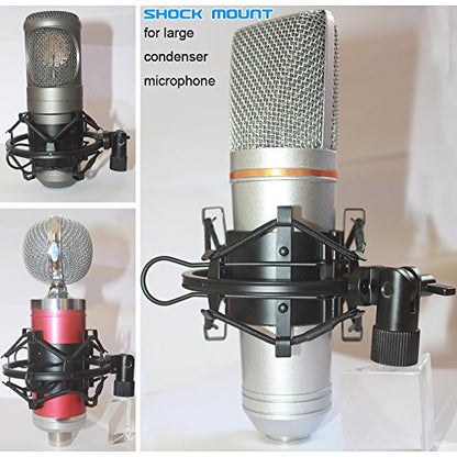 Black Universal Microphone Shock Mount for Large Diameter Diameter 48-51mm Condenser Microphone Metal Construction