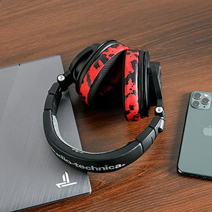 WC Freeze - Cooling Gel Earpads for ATH M50X / SteelSeries Arctis/HyperX | Made by Wicked Cushions | Fits SteelSeries Arctis, ATH M50X, Turtle Beach Stealth & More. Cooler for Longer | Red Camo - color: Red Camo