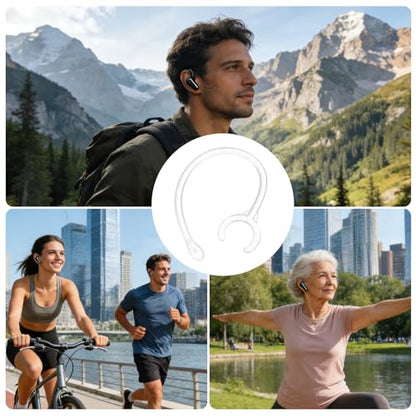 12 Pcs Replacement Ear Hooks (10.5mm/0.41 Inch, Clear) - Soft Silicone Universal Small Ear Loop Clips Anti-Slip Earbuds Replacement for Single-Ear Bluetooth Headset - color: Clear, size: 10.5mm/0.41"