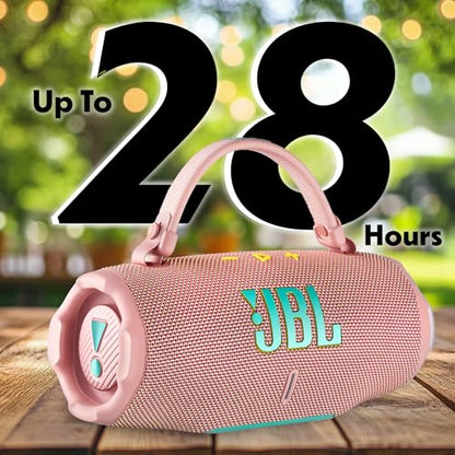 JBL Charge 6 Portable Bluetooth Speaker (Pink) | IP68 Waterproof, DustProof, and DropProof, Outdoor Wireless Audio |28Hrs Playtime + Travel Case Bundle - color: Pink