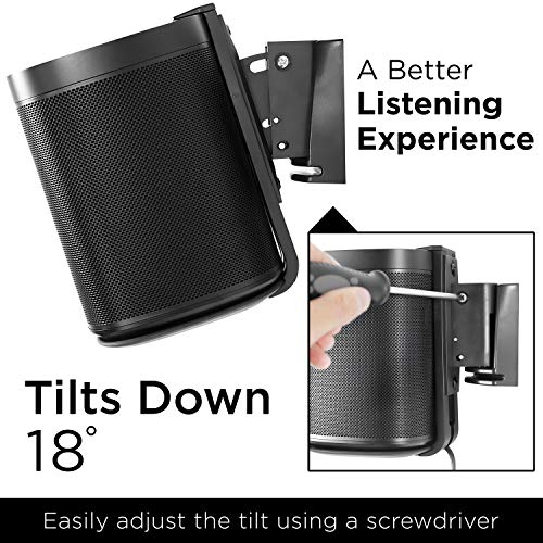 Mount-It! Adjustable Speaker Wall Mount for SONOS One, One SL and Play:1 - Black