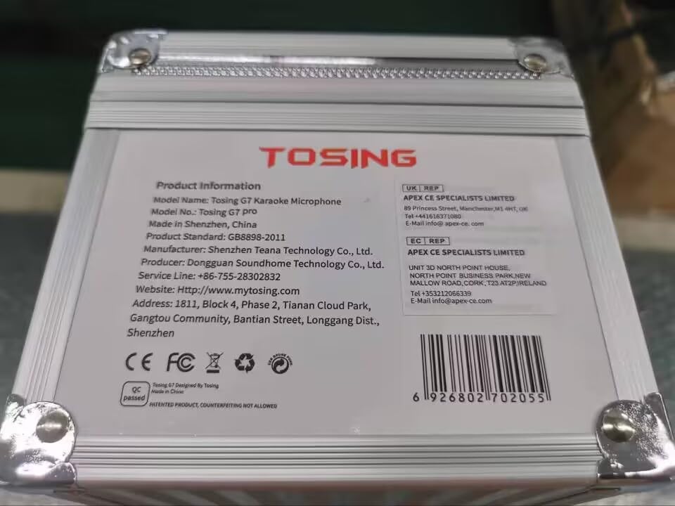 TOSING G7 Professional Karaoke Machine, 20W Portable Bluetooth PA System Speaker, Modern Style, for Smartphones or Tablets, Rechargeable Lithium Battery