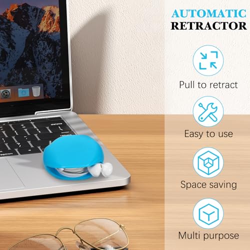 Toyvian Retractable Cord Organizer, 4pcs Cable Winder for Earphones | Portable Cable Management Tool for Headphones, USB Cords and Small Wires Keeps Neat and Tangle-Free
