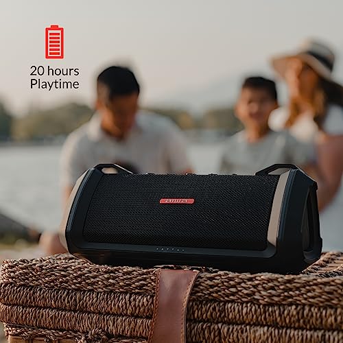 AIWA Exos-3 Waterproof Bluetooth Speaker, 60W Peak Power, 20-Hour Playtime, Stereo Sound, USB-C Charging, IPX7 Waterproof, Wireless Pairing, Perfect for Outdoor Adventures