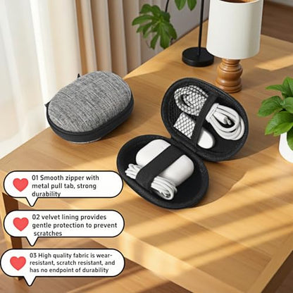 Chinshwehaw Electronic Accessories Organizer Bag: EVA Hard Shell Shockproof, Hard Shell Tech Organizer Case - Water Resistant Travel Storage for Cables Charger Earphones USB SD Card (Oval) - style: Oval