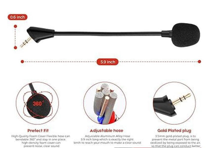 Replacement Cloud Alpha Game Mic Noise Cancelling Microphone Boom only for Kingston for HyperX Cloud Alpha/Cloud Alpha S Pro PS4 PS5 Computer PC Gaming Headsets 3.5mm Jack
