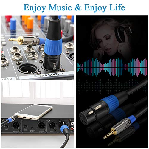 JOLGOO XLR Female to 3.5mm Cable, Unbalanced XLR Female to 1/8" Stereo Plug Microphone Cable, 3.5mm to XLR Cable for iPhone, iPod, Computer, Video Camera, and More, 3.3 Feet - size: 3.3 Feet, style: XLR Female to 3.5mm