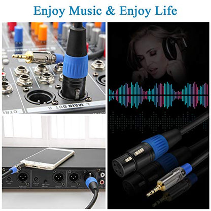 JOLGOO XLR Female to 3.5mm Cable, Unbalanced XLR Female to 1/8" Stereo Plug Microphone Cable, 3.5mm to XLR Cable for iPhone, iPod, Computer, Video Camera, and More, 3.3 Feet - size: 3.3 Feet, style: XLR Female to 3.5mm