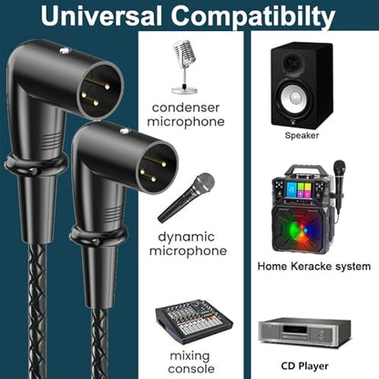 1.64ft XLR 3-Pin Splitter Cable, 1 to 2 MIC Adapter, Male to Dual Male Microphone Audio Cable for MIC Mixer, Recording Studio, Podcast, Speaker, Amplifier, PA DAC Mixing Console - style: Straight