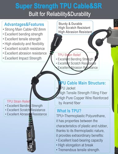 Commountain Earpiece for Motorola Radios R5, XPR 3500e, XPR 3300e