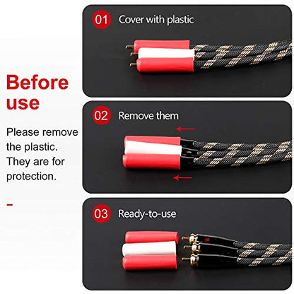 SKW Subwoofer RCA Y-Splitter 6.5ft/2m Cable, Male to 2Male RCA UHP Copper | Multi-layer shielded, 24K gold-plated split-tip plugs,low-loss sub-bass signal path, AV receiver & dual-sub hookup - size: 6.5ft (2m)
