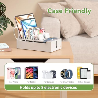 Pezin & Hulin Charger Station Organizer, No Power Charging Supply-White - color: White