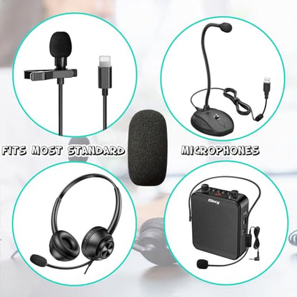 14-Pack Lavalier Microphone Foam Covers – 1.4" Windshields for Wireless Lapel Mics – Noise-Reducing Windscreens for Interviews, Podcasting, Vlogging, Video Recording