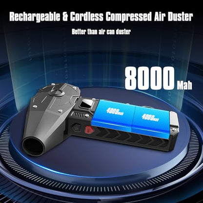 Compressed Air Duster, Electric air duster-4-Gear Adjustable Dust Blower for Computer, Keyboard, Outdoor, House and Car, Powerful Dust Cleaner for Keyboard