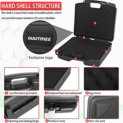 Portable Hard Case 12.2" x 9.85" x 3.77" with Customizable Diced Foam | Protects for Equipments, Electronics, Tools, Microphones, Recorder and More - size: 12"