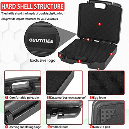 Portable Hard Case 12.2" x 9.85" x 3.77" with Customizable Diced Foam | Protects for Equipments, Electronics, Tools, Microphones, Recorder and More - size: 12"