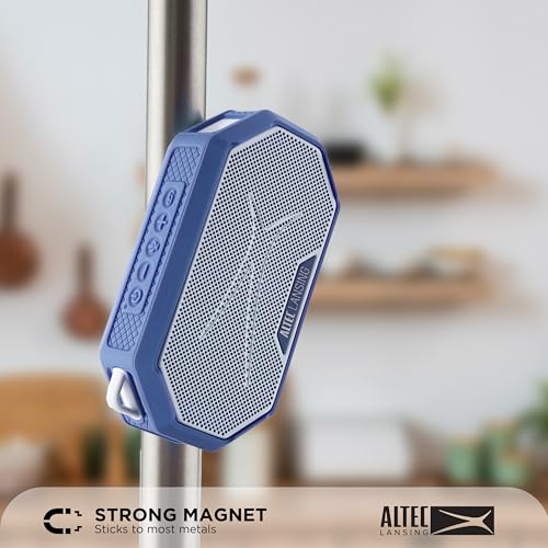 Altec Lansing Portable Bluetooth Speaker HYDRAMINI 2.0, IP67 Waterproof, Portable Speaker, 12h Playtime, Wireless Pairing, USB-C Quick Charge, Magnetic Bluetooth, Voice Assistant Integration - color: Periwinkle Blue/White