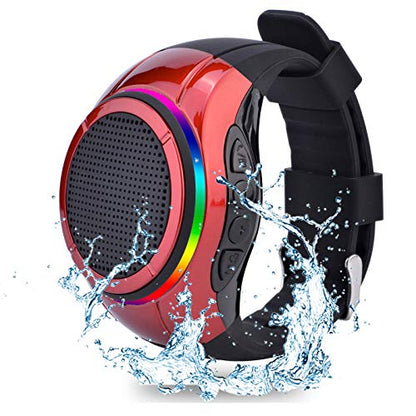 Frewico X10 Wearable Bluetooth Speaker Watch with Open-Ear Safety | Features IP45 waterproof wrist speaker, TF card player, mic, and music RGB lights for cycling, running, or job sites.