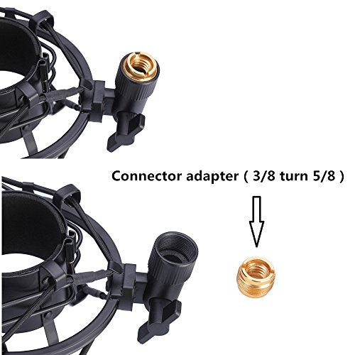 Black Universal Microphone Shock Mount for Large Diameter Diameter 48-51mm Condenser Microphone Metal Construction
