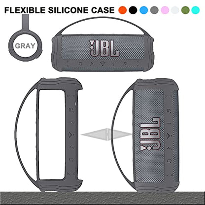 JCHPINE Silicone Cover Case for JBL Flip 6 Portable Bluetooth Speaker - color: Grey