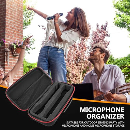 Microphone Case Double Mic Slots Storage Bag Mic Protective Bag for Outdoor Travel