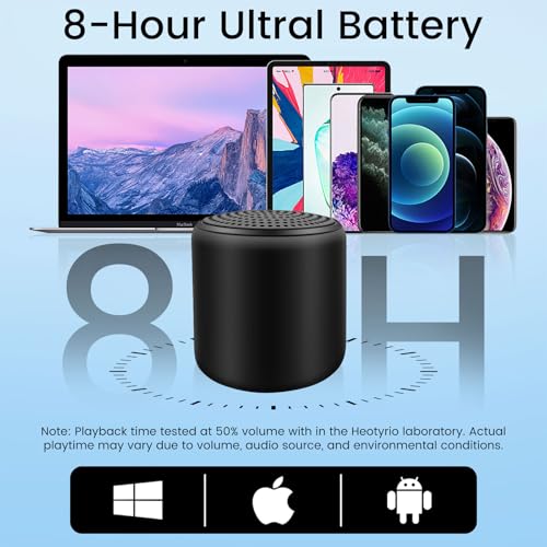 Mini Bluetooth Speaker – Small Portable Tiny Bluetooth Speakers Wireless with TWS Stereo, 5W HD Sound, Bluetooths 5.3, 8H Playtime – Ideal Travel Speaker for Shower, Outdoors, Home & Parties‌
