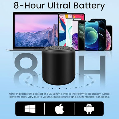 Mini Bluetooth Speaker – Small Portable Tiny Bluetooth Speakers Wireless with TWS Stereo, 5W HD Sound, Bluetooths 5.3, 8H Playtime – Ideal Travel Speaker for Shower, Outdoors, Home & Parties‌