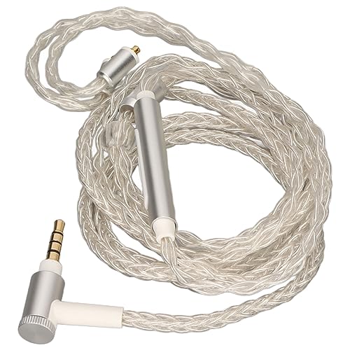 120cm Silver Plated 8 Core 3.5MM MMCX Earphone Cable with Microphone for Shure SE846 SE535 SE215 SE315 SE425, MAGAOSI K5 LZ A5 and Other Headphones